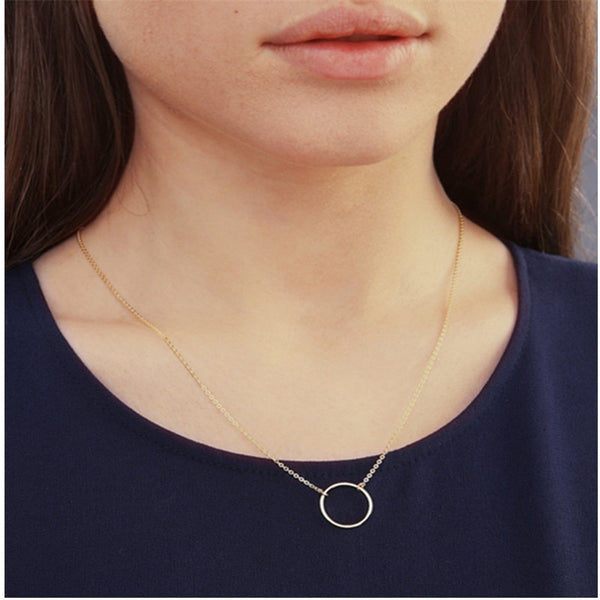 Vintage Minimal Dainty Circle Necklace For Women