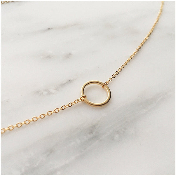 Vintage Minimal Dainty Circle Necklace For Women