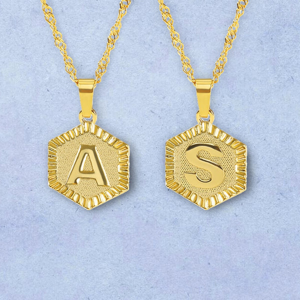 A-Z Letter Necklace Gold Chain Stainless Steel